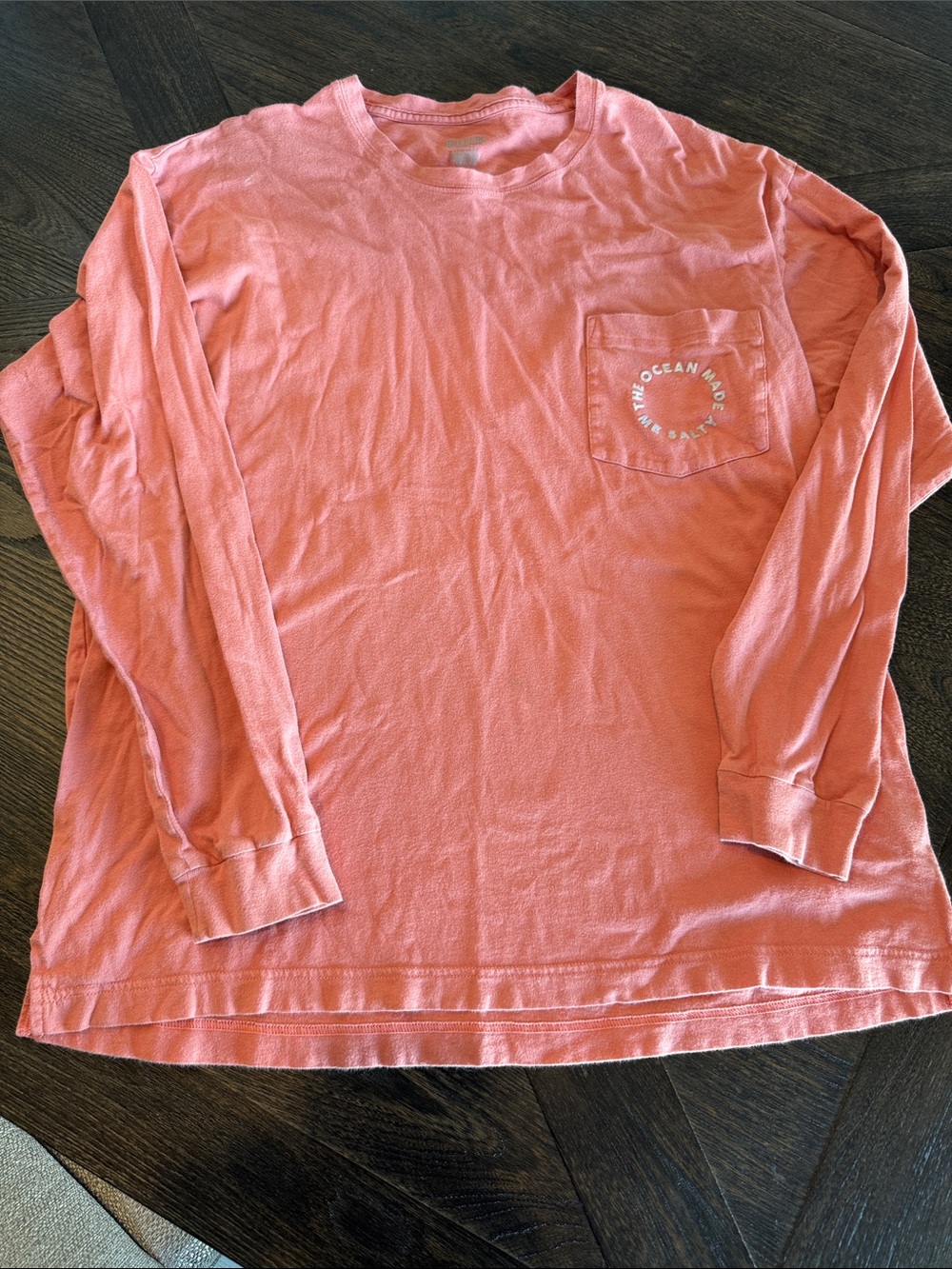 PINK Victoria's Secret Long Sleeve Tee in Coral Pink